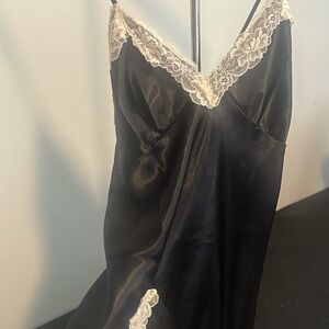 Elegant Black Lace Trim Nightgown SheIn